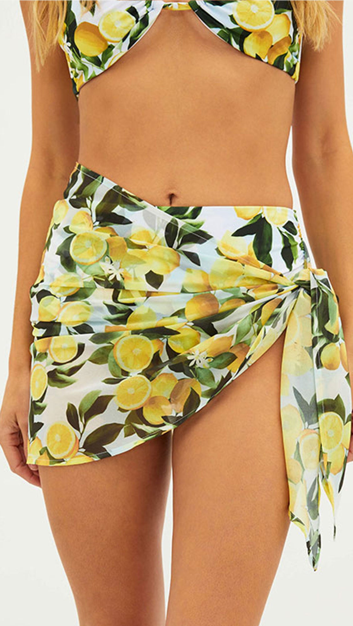 New Arrival Fresh Lemon Print Two Piece Bathing Suit