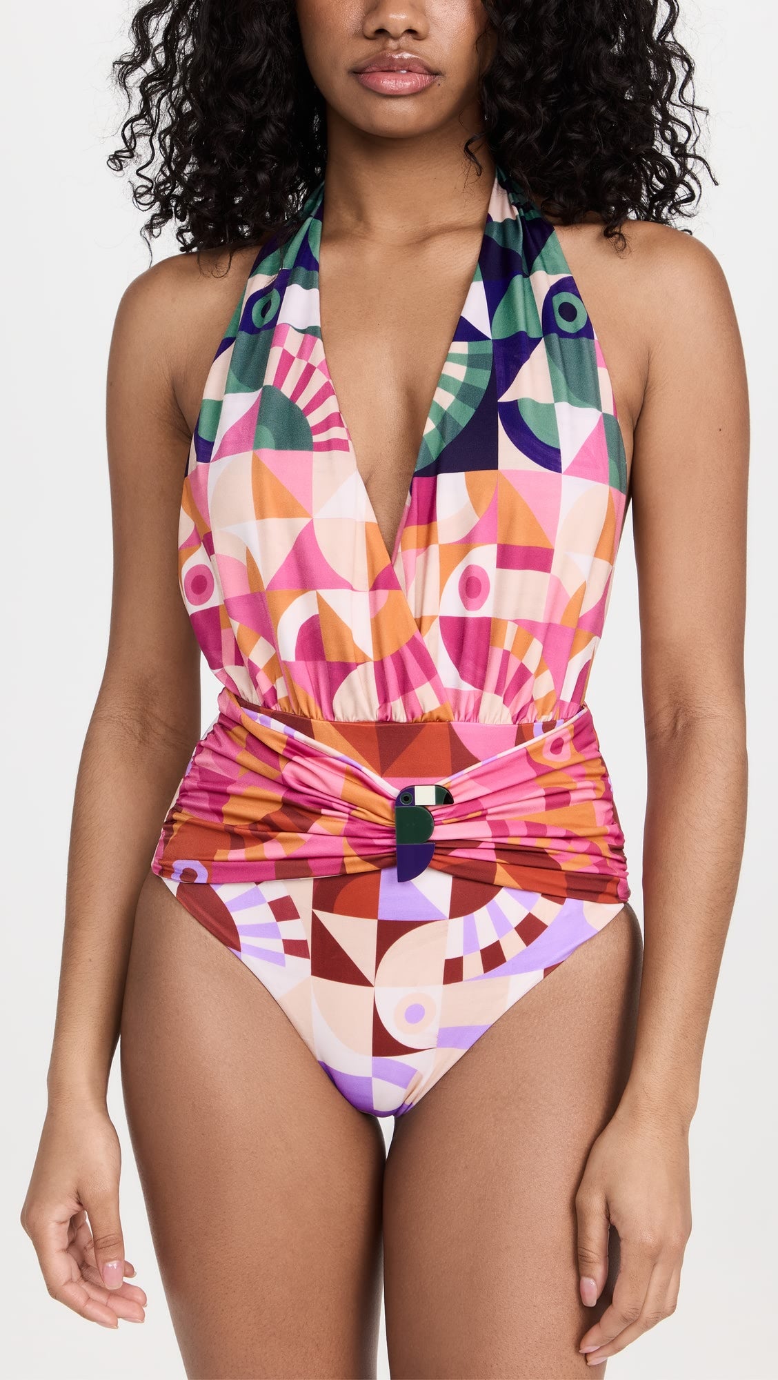 Neckline With Halter Tie Plus size One Piece Bathing Suits