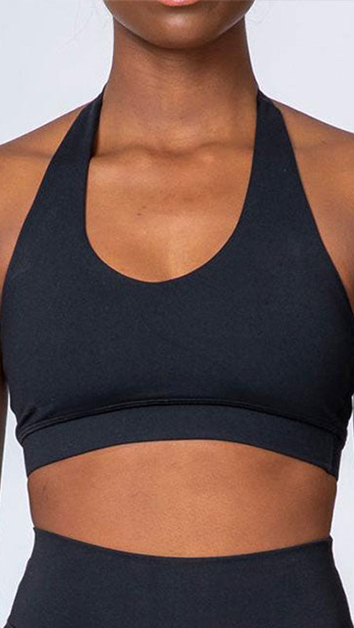 Halterneck Padded Sports Bra blank Cropped Tank Tops Backless gym activewear