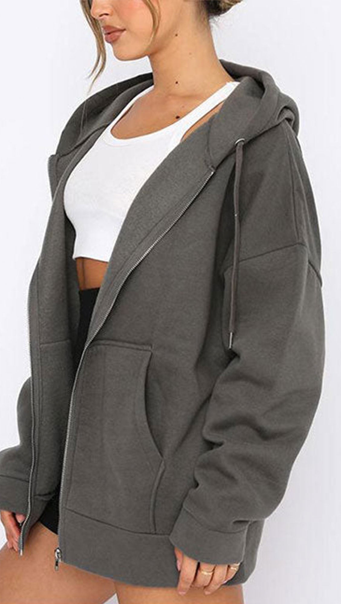 Unisex Oversize Women Zip up Jacket