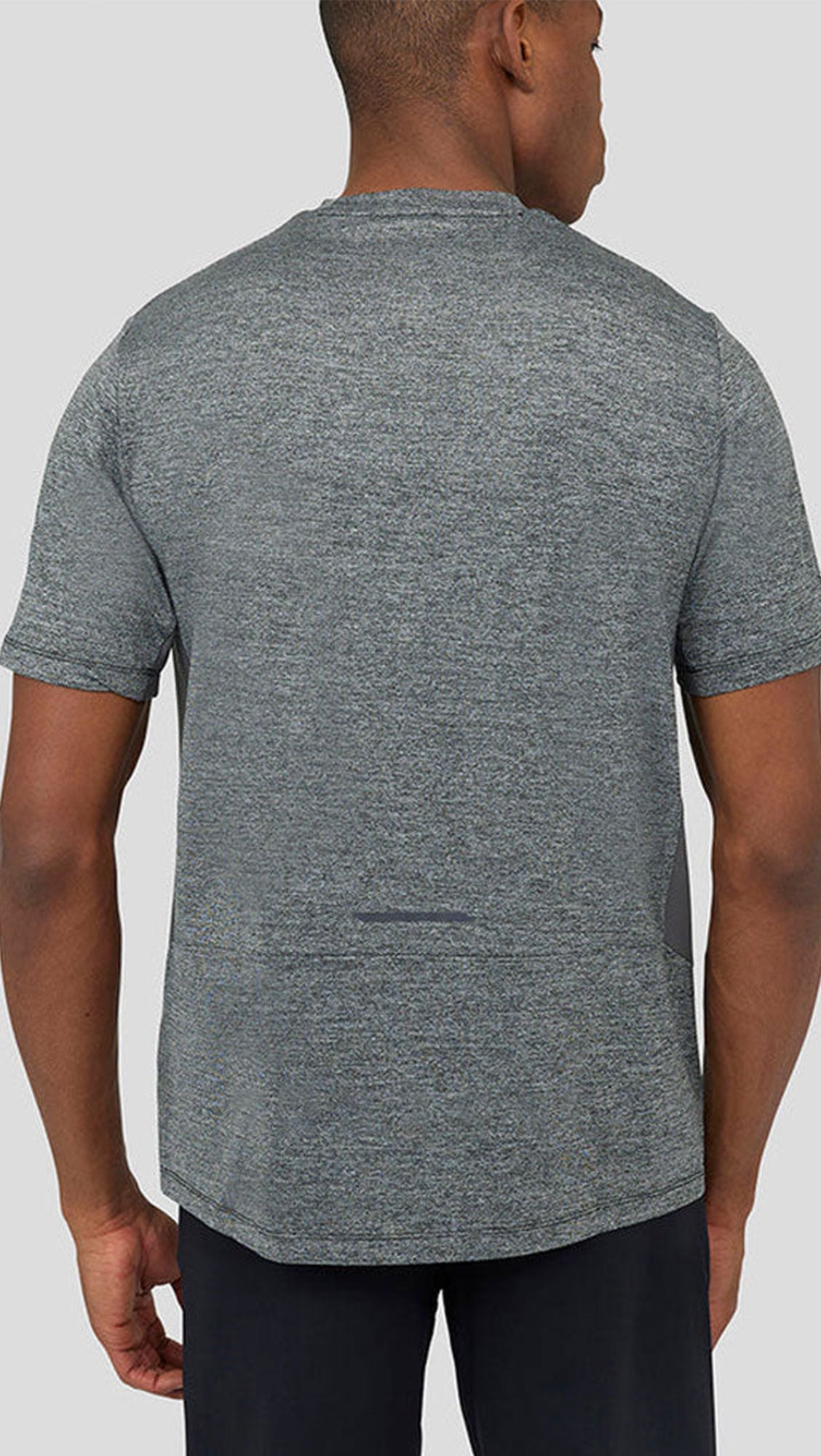 MIST GREY MARL MESH MIX SHORT SLEEVE TEE