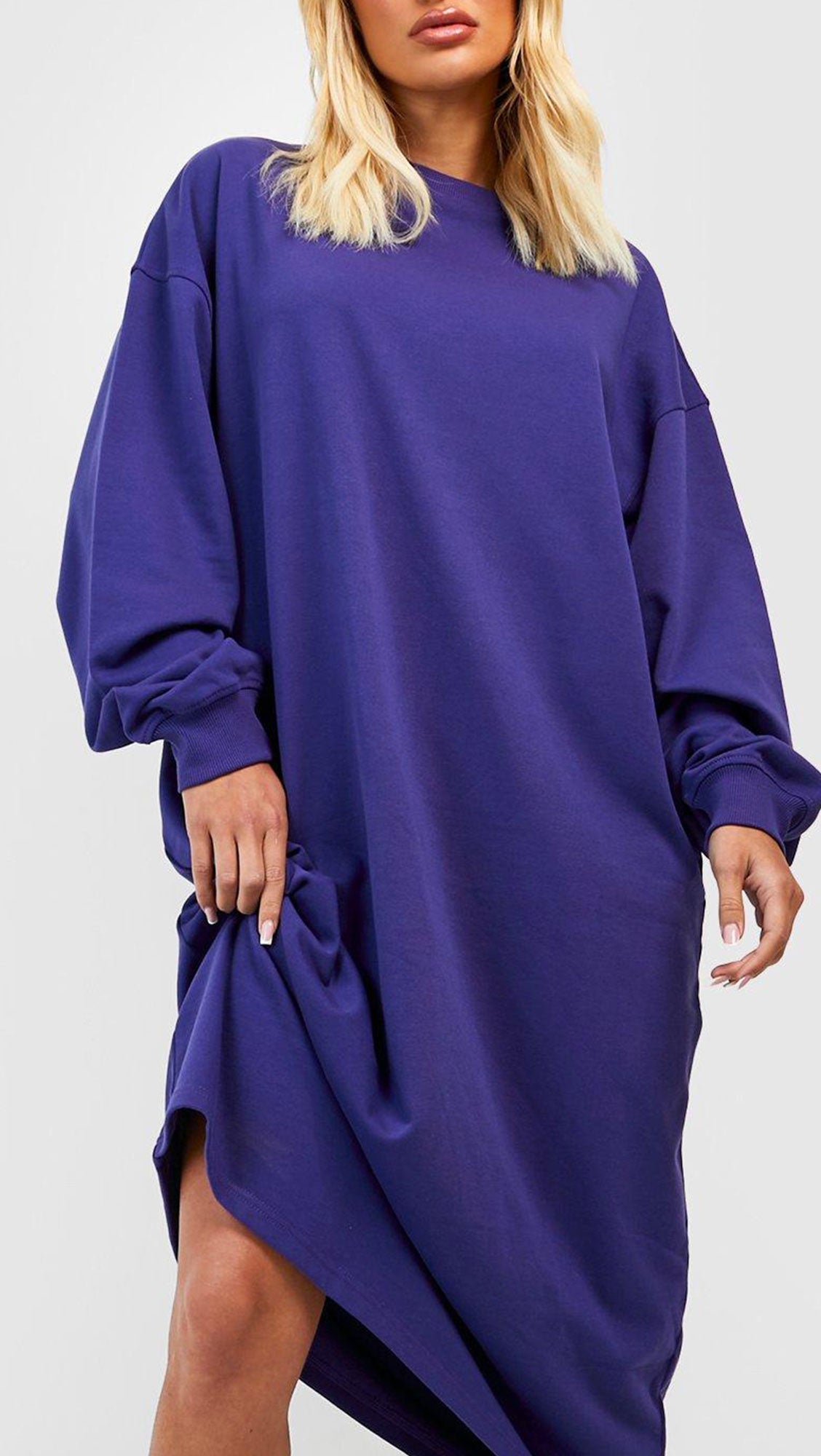 SUPER OVERSIZED MIDI SWEATSHIRT DRESS