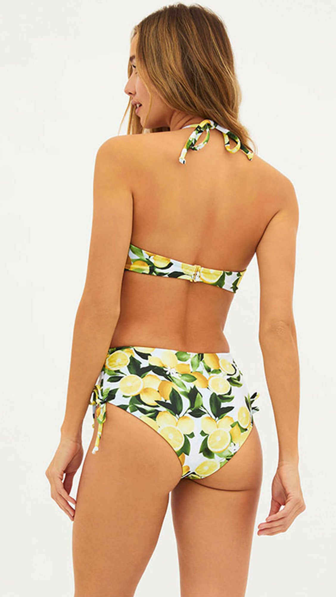 New Arrival Fresh Lemon Print Two Piece Bathing Suit