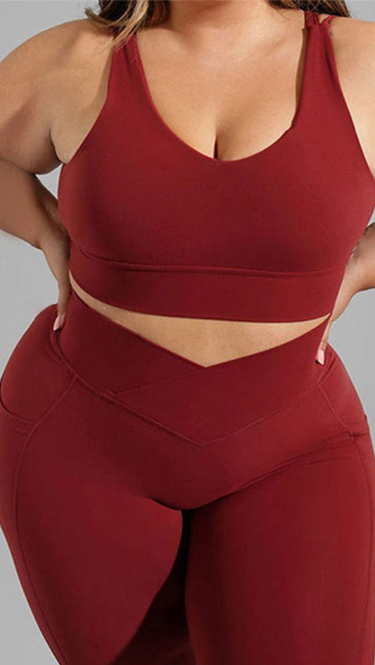 Create Custom Tracksuits Plus Size Yoga Suit Blank Yoga Bra Sets High Waist Leggings Sportswear Suits