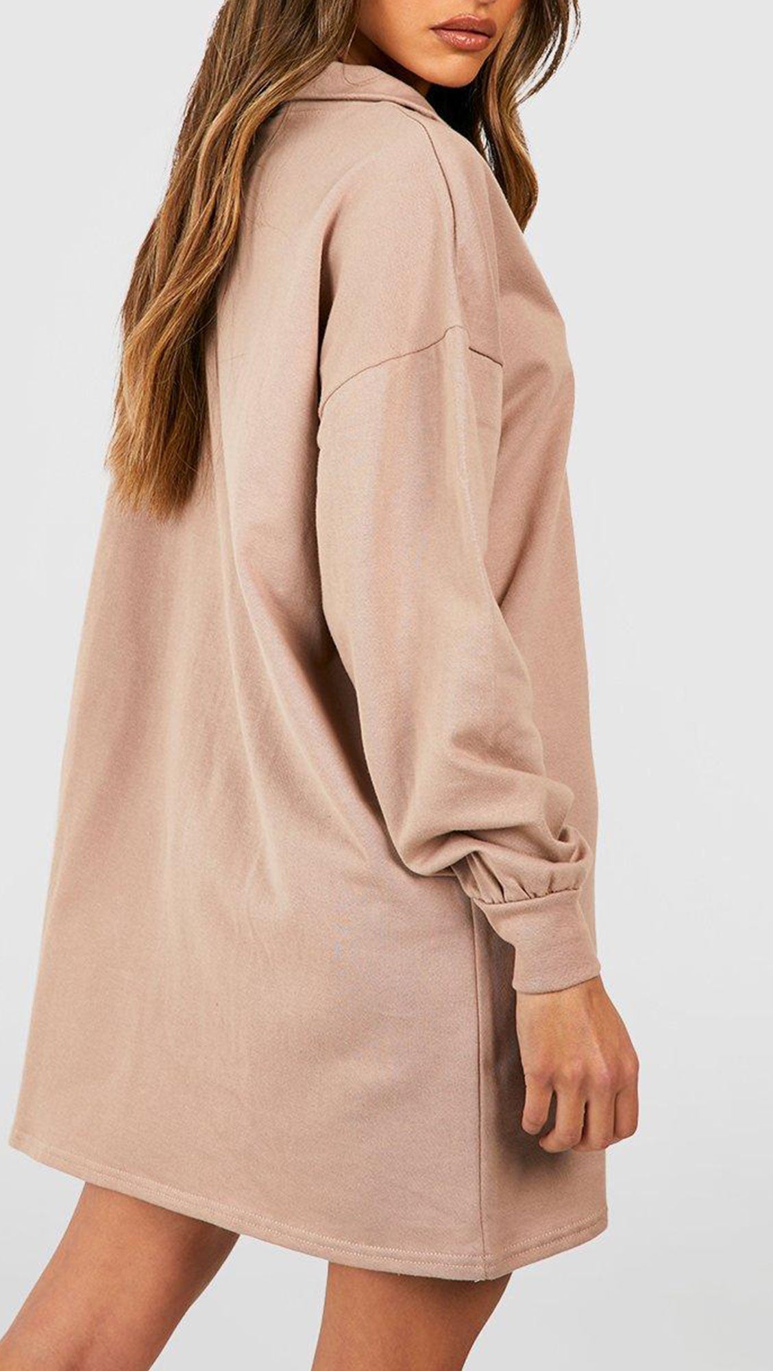 COLLAR OVERSIZED SWEAT DRESS