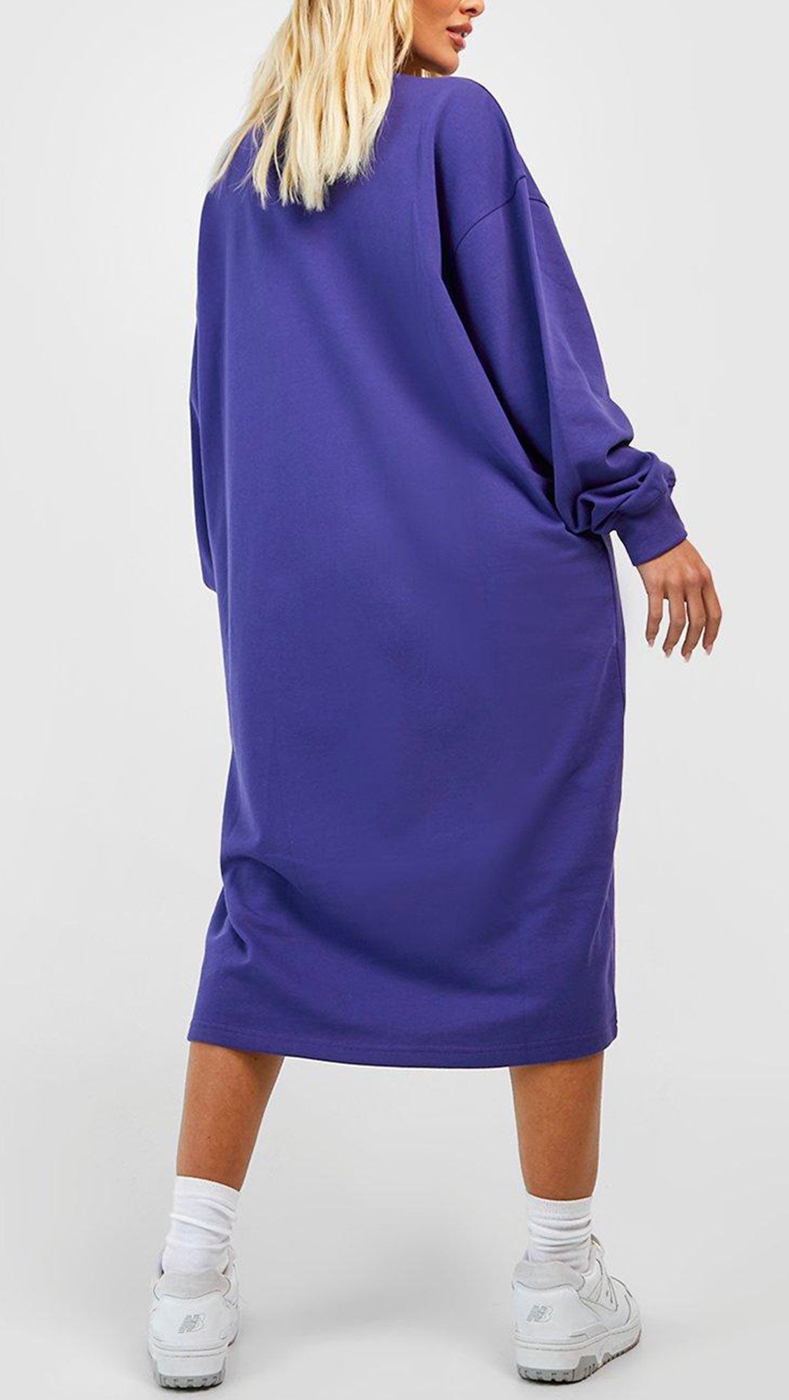 SUPER OVERSIZED MIDI SWEATSHIRT DRESS