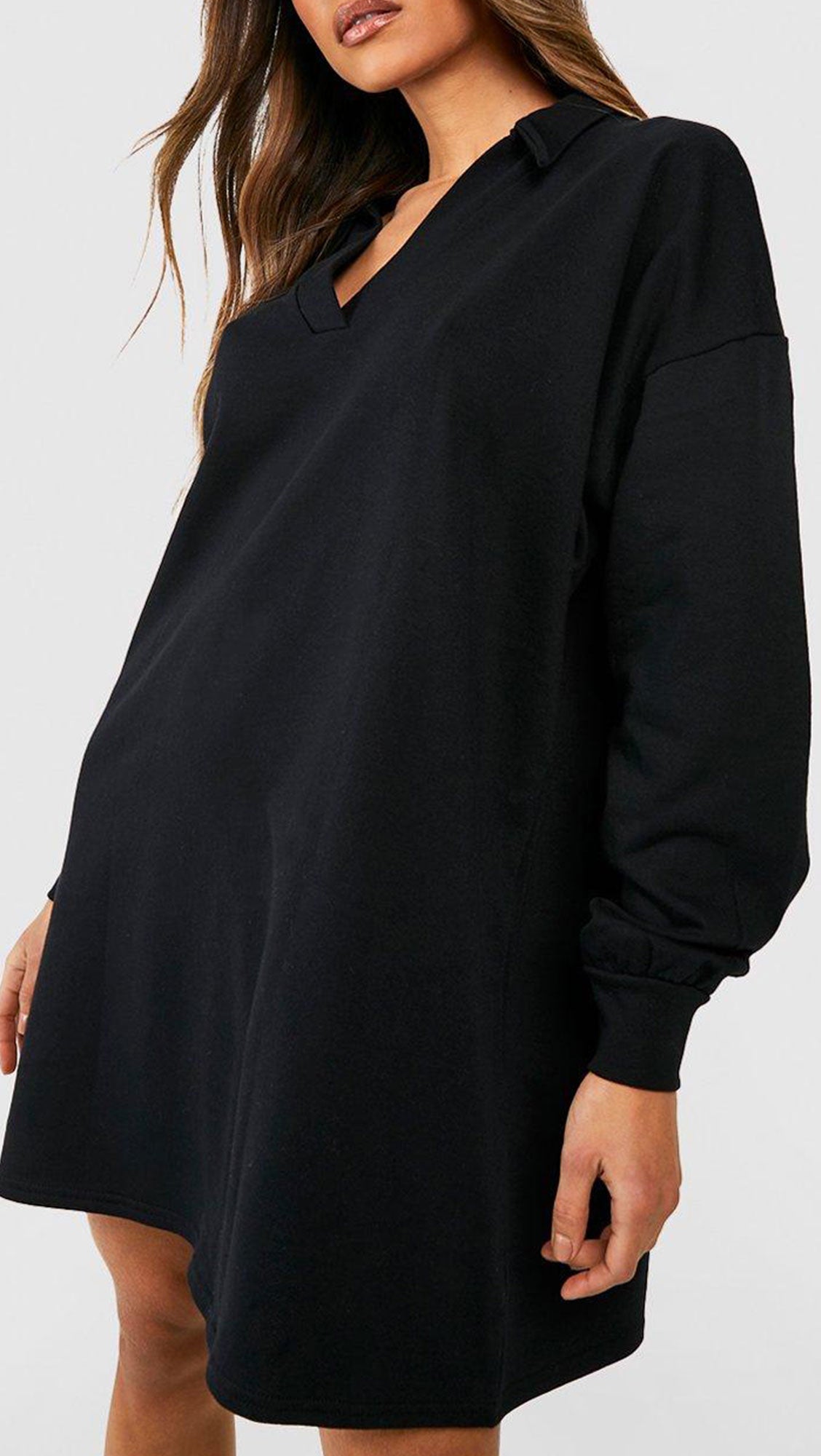 COLLAR OVERSIZED SWEAT DRESS