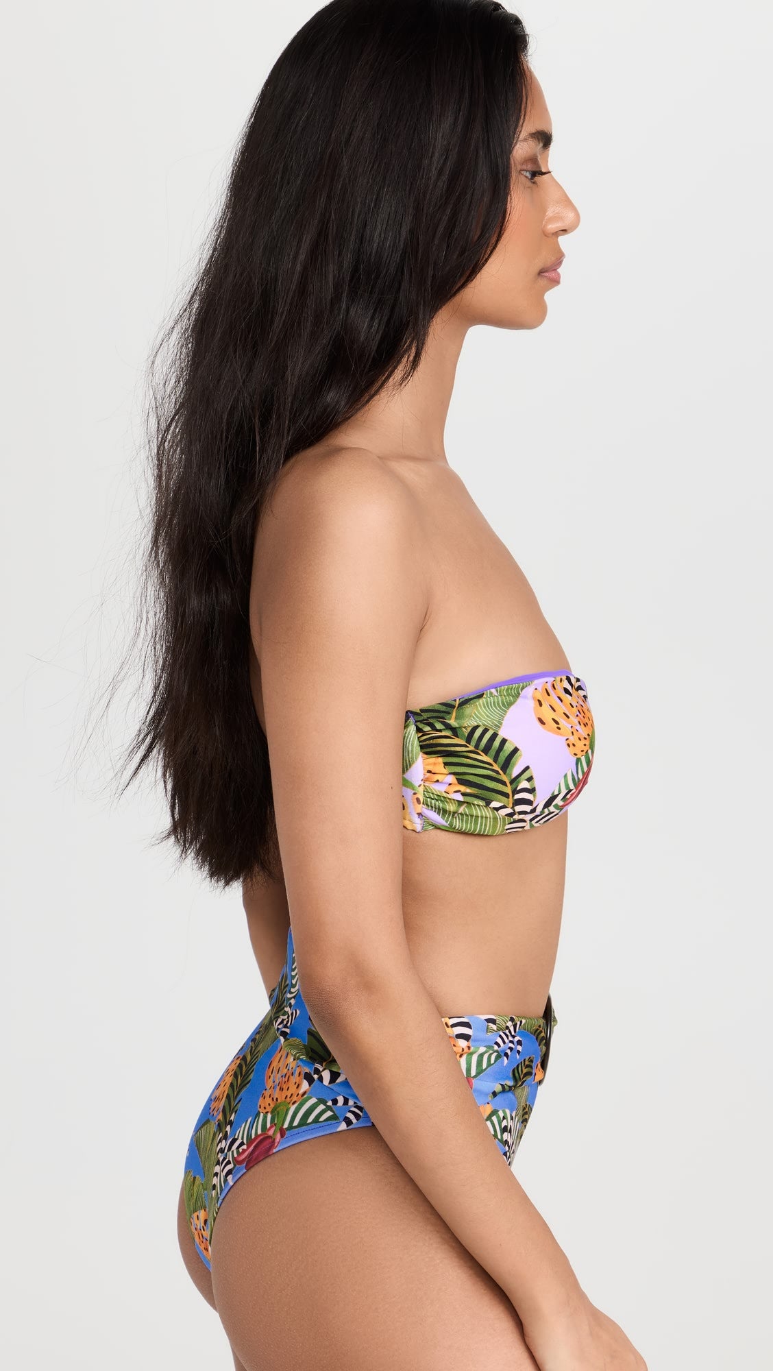 O-ring and floral print one-piece swimsuit