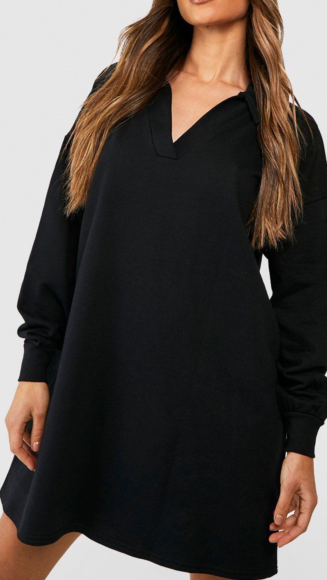 COLLAR OVERSIZED SWEAT DRESS