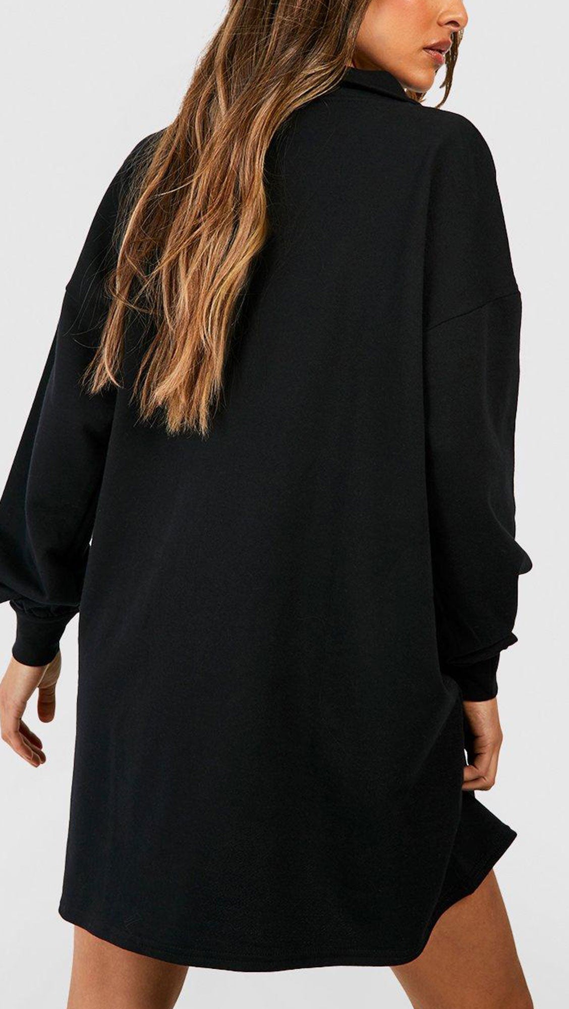 COLLAR OVERSIZED SWEAT DRESS