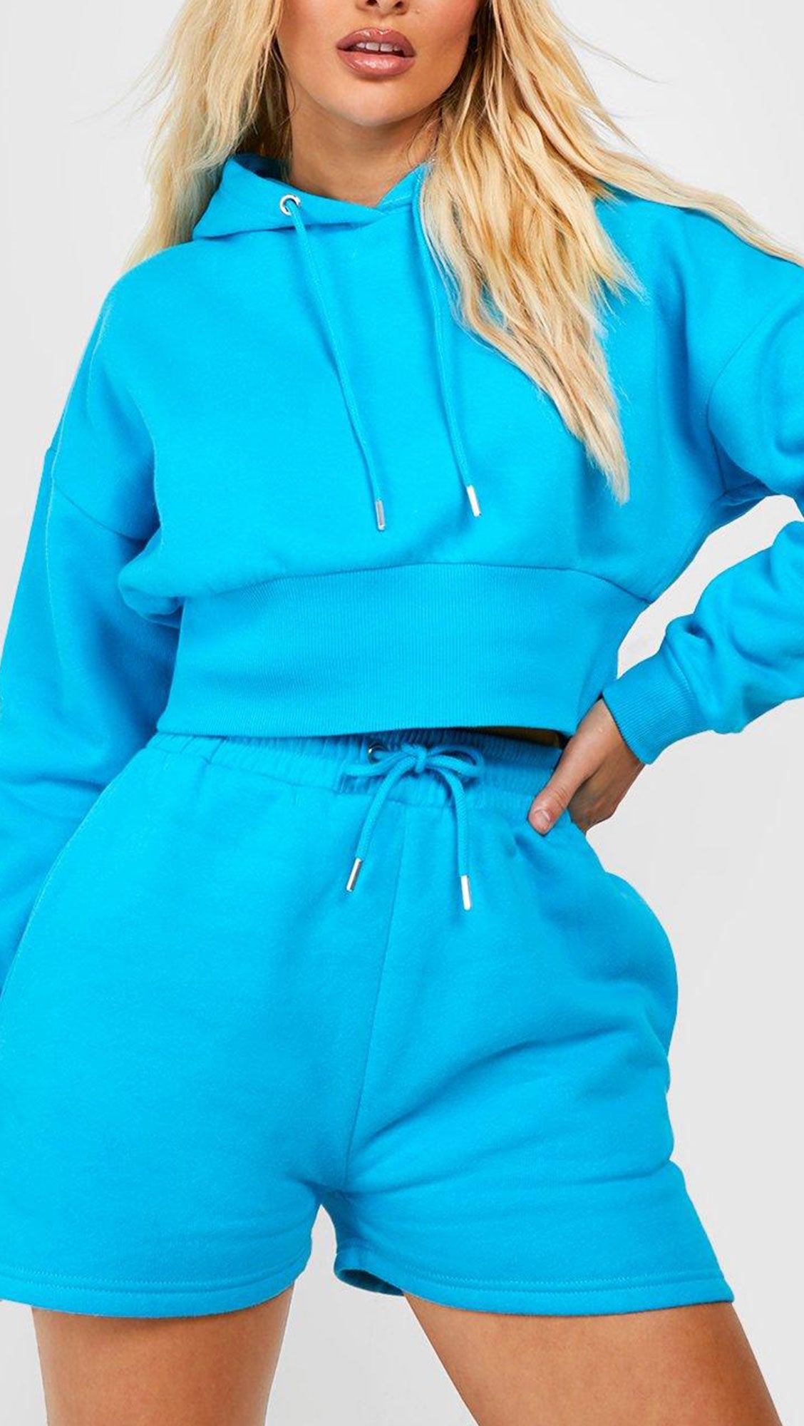 DEEP HEM CROPPED HOODIE